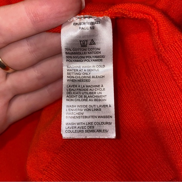 Lord & Taylor Vibrant Orange Button Up Cardigan - Picture 6 of 7